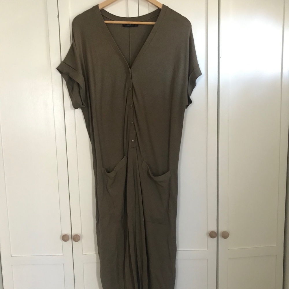 Zara KNIT Jumpsuit, Dark Khaki
